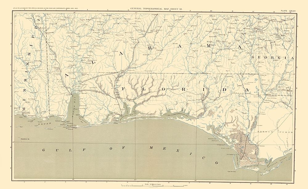 Upper Florida Peninsula Atlas - Bien 1895 art print by Bien for $57.95 CAD