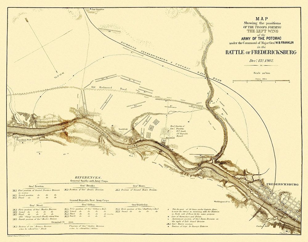 Battle of Fredericksburg Virginia - Bien 1862 art print by Bien for $57.95 CAD