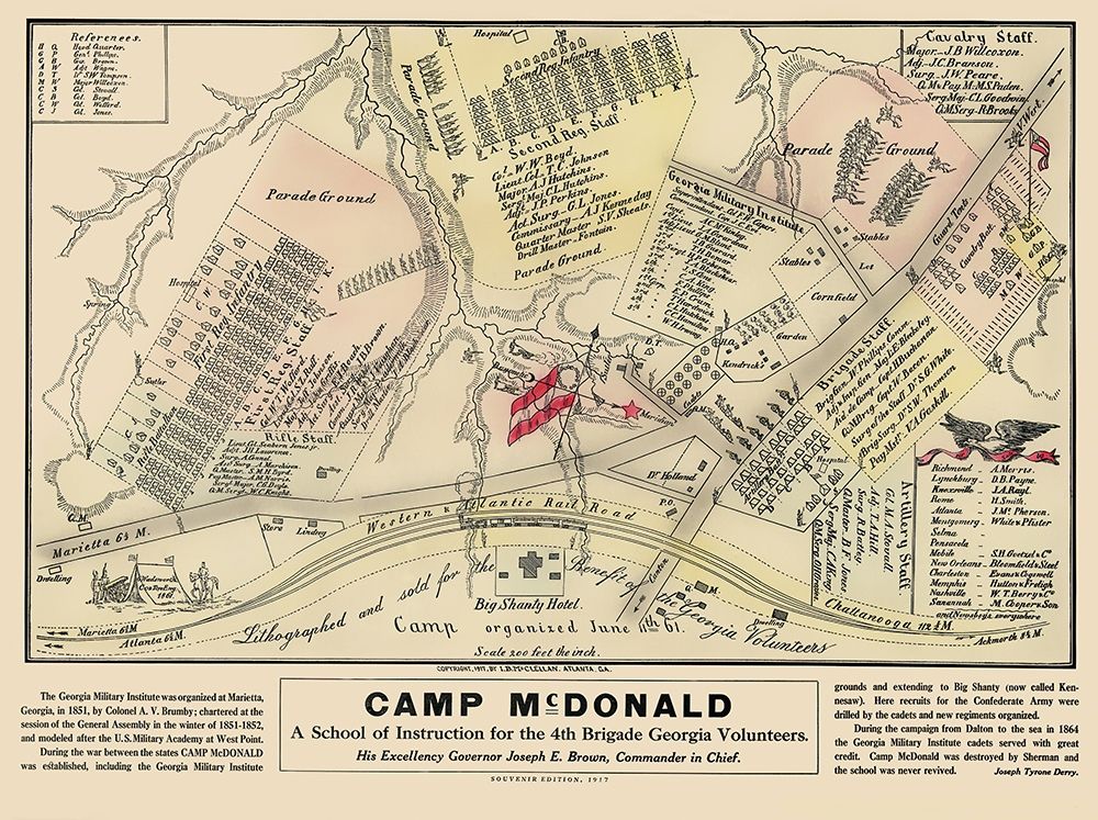 Camp McDonald 4th Brigade Georgia - McClellan 1917 art print by McClellan for $57.95 CAD