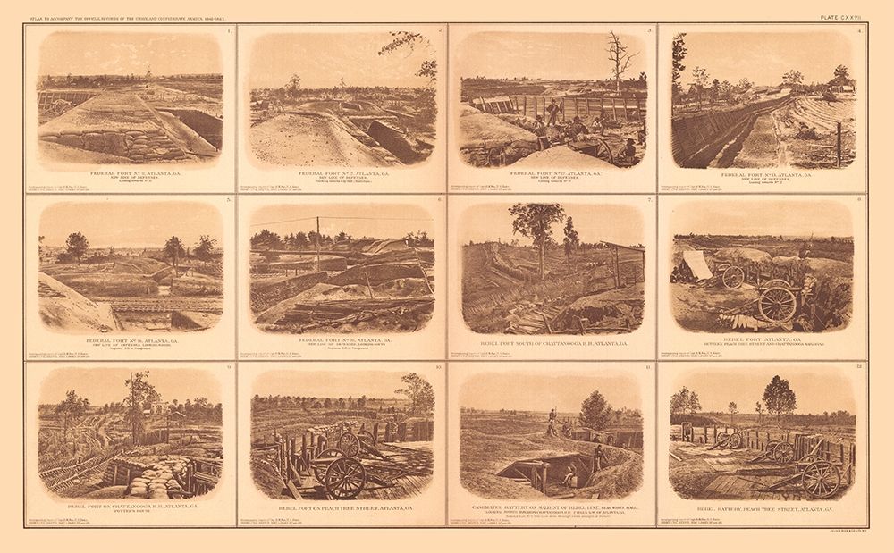 Rebel Forts Atlanta Georgia - Bien 1894 art print by Bien for $57.95 CAD