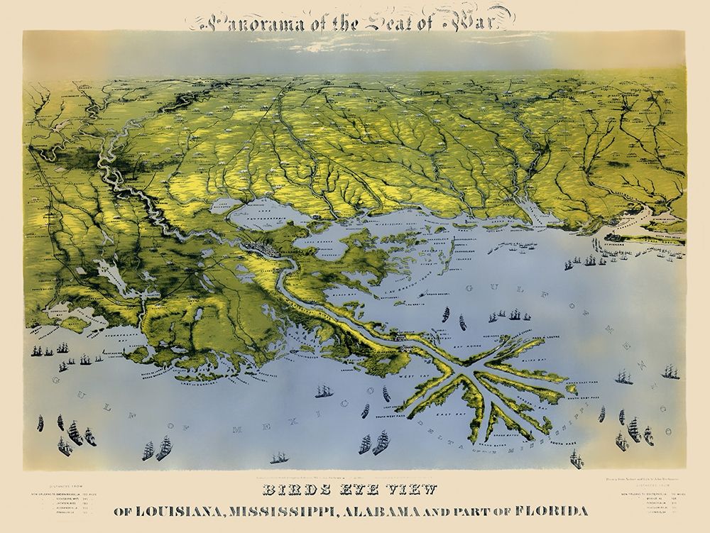 Louisiana Mississippi Alabama Florida art print by Bachmann for $57.95 CAD