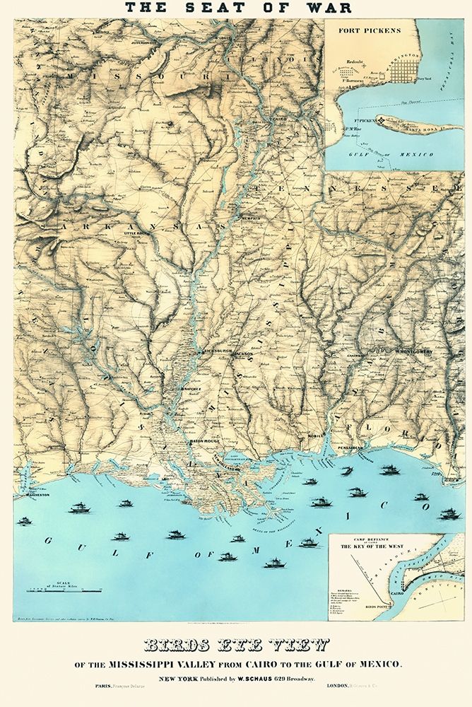 Mississippi from Cairo to Gulf of Mexico art print by Schaus for $57.95 CAD