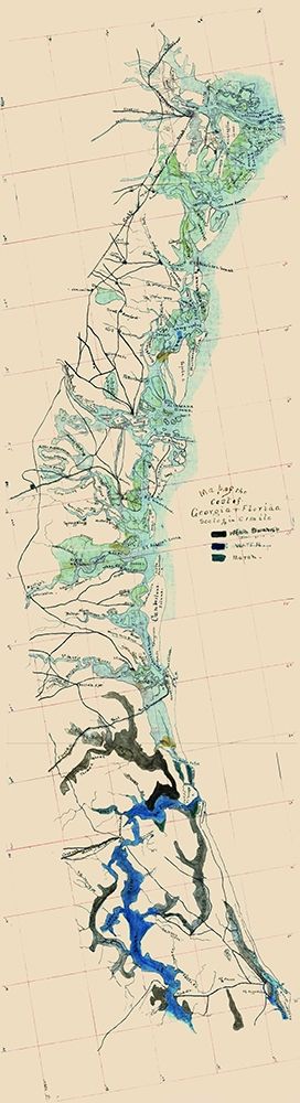 Georgia Florida Coast - 1863 art print by Unknown for $57.95 CAD