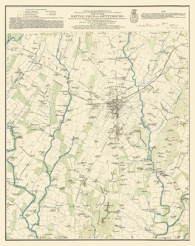 Battlefield of Gettysburg Pennsylvania art print by Warren for $57.95 CAD