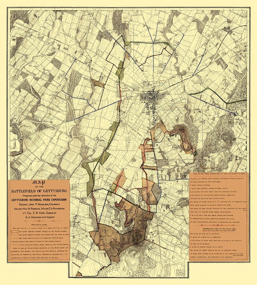 Battle Gettysburg Under Gettysburg National Park art print by Hammond for $57.95 CAD