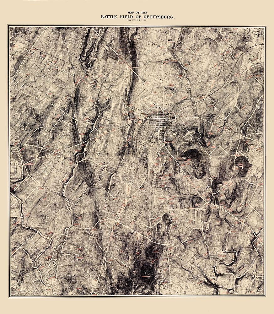 Battle Field of Gettysburg Landowner - 1863 art print by Unknown for $57.95 CAD