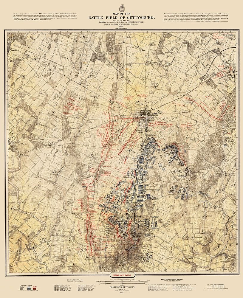 Gettysburg Battlefield Second Days Battle art print by Warren for $57.95 CAD