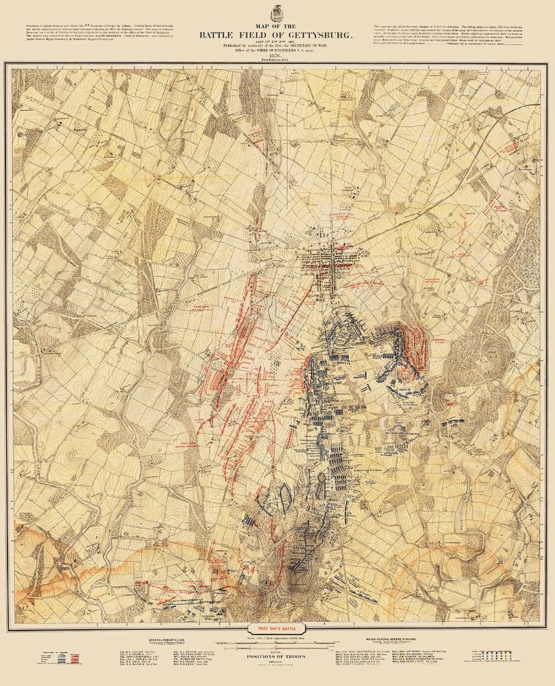 Gettysburg Battlefield Third Days Battle art print by Warren for $57.95 CAD