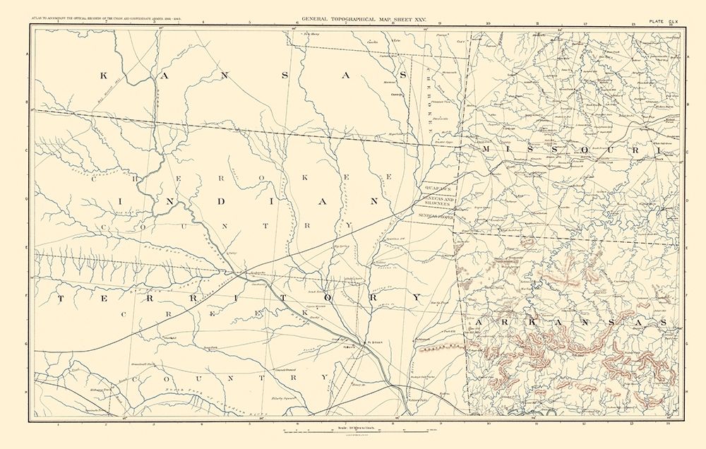 Kansas Indian Territory Missouri Arkansas art print by Bien for $57.95 CAD