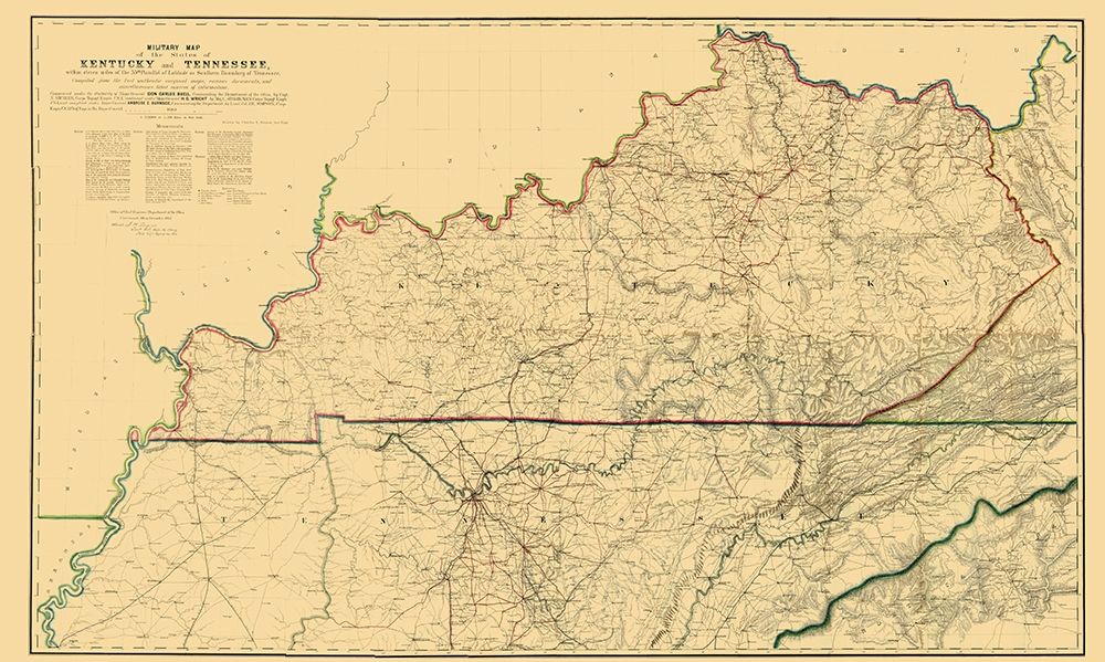 Kentucky Tennessee Military - Swann 1865 art print by Swann for $57.95 CAD