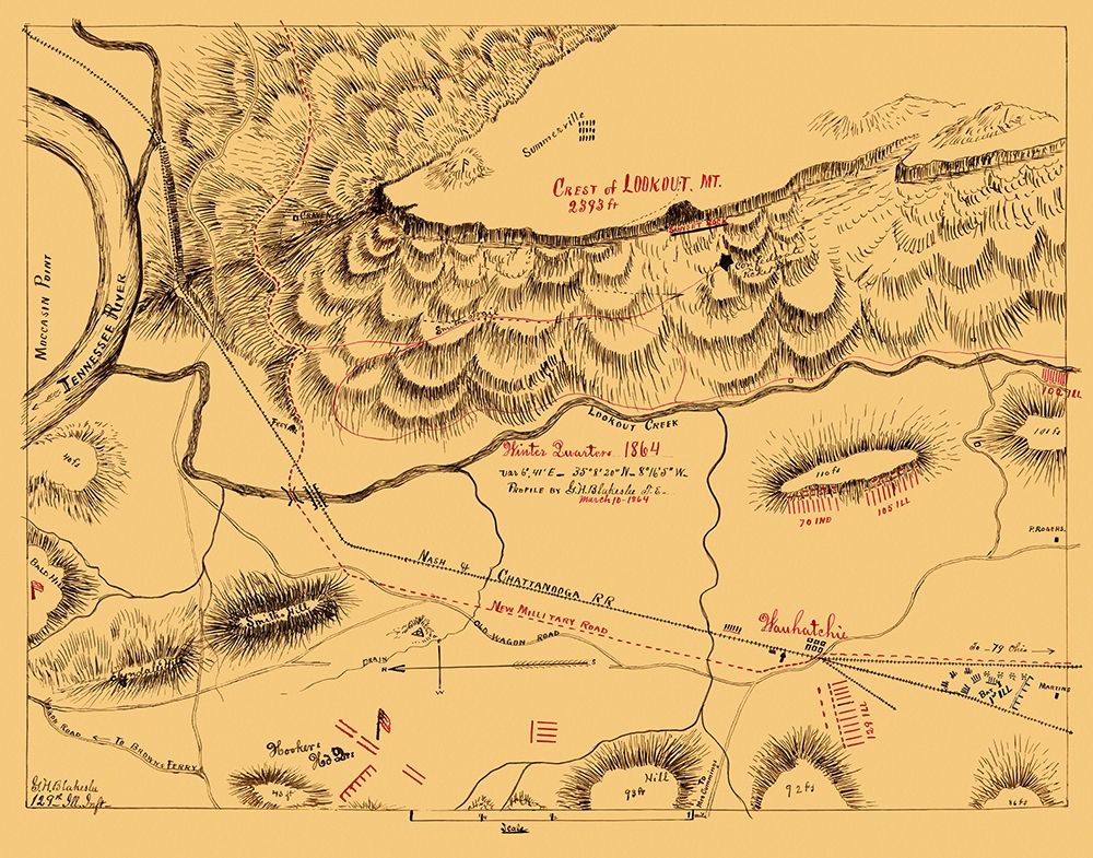 Lookout Mountain Battle Tennessee  - Blakeslee art print by Blakeslee for $57.95 CAD
