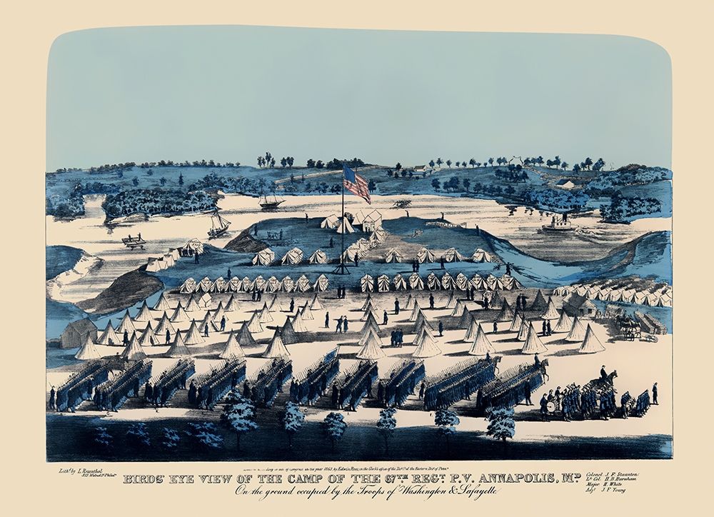 Camp of 67th Regiment - Rees 1863 art print by Rees for $57.95 CAD