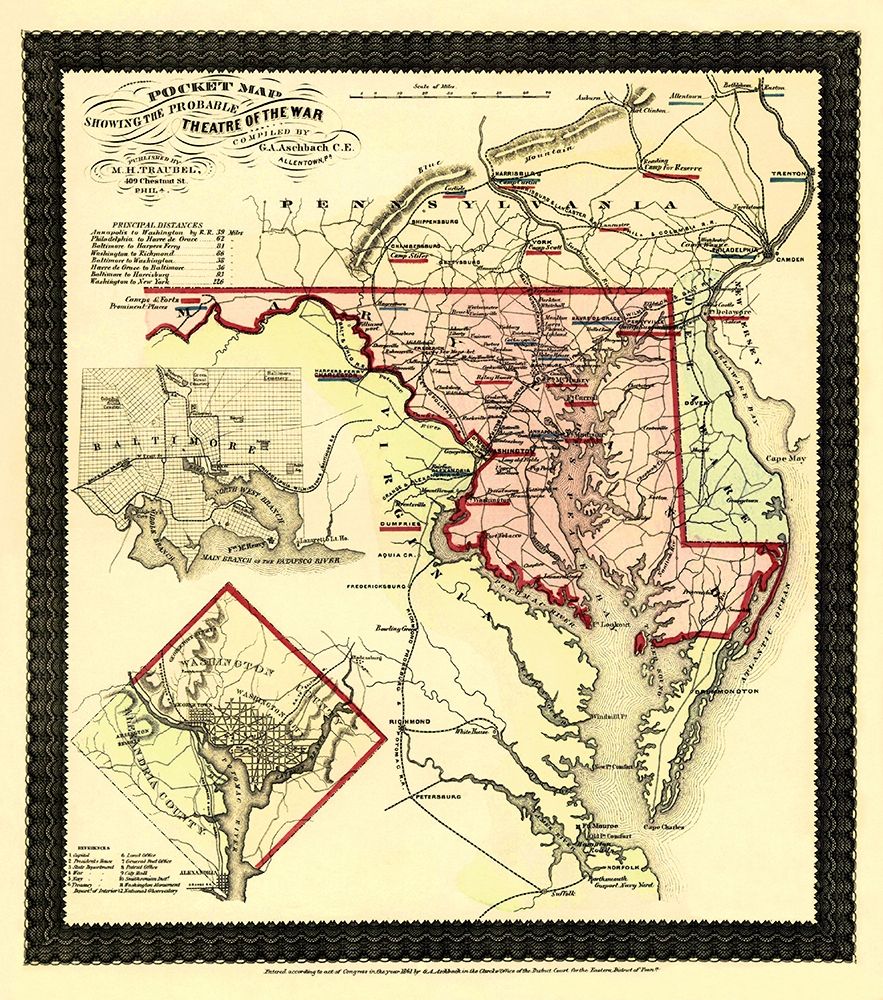 Theatre of War Maryland - Traubel 1861 art print by Traubel for $57.95 CAD