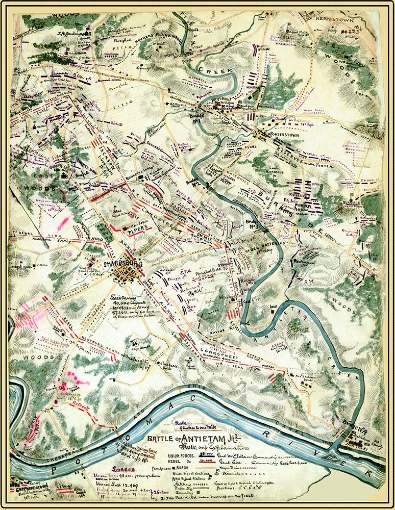 Battle of Antietam Maryland - Sneden 1862 art print by Sneden for $57.95 CAD