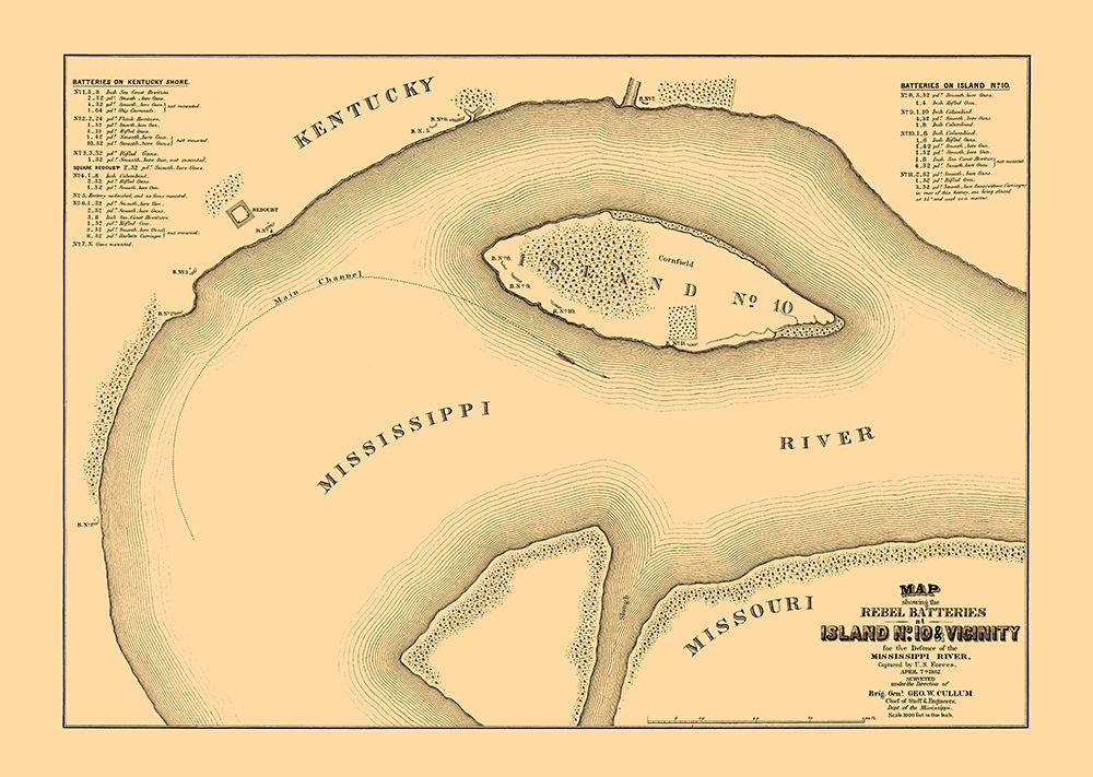 Rebel Batteries Island Number 10 and Vicinity art print by Cullum for $57.95 CAD