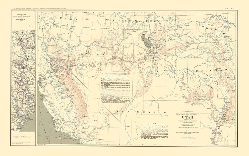 Military Dep Utah March Routes Georgia S. Carolina art print by Bien for $57.95 CAD