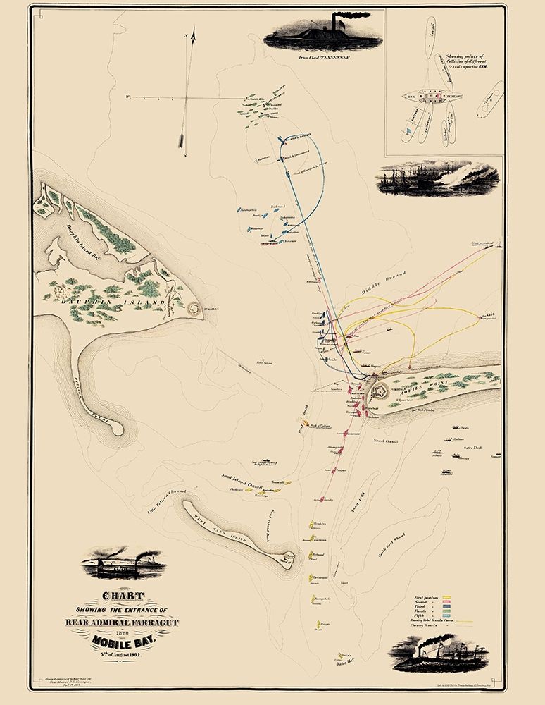 Entrance Admiral Farragut Into Mobile Bay art print by Weir for $57.95 CAD