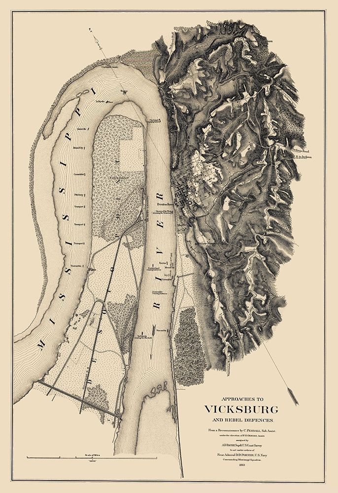 Vicksburg Approaches Rebel Defences - Bache 1863 art print by Bache for $57.95 CAD