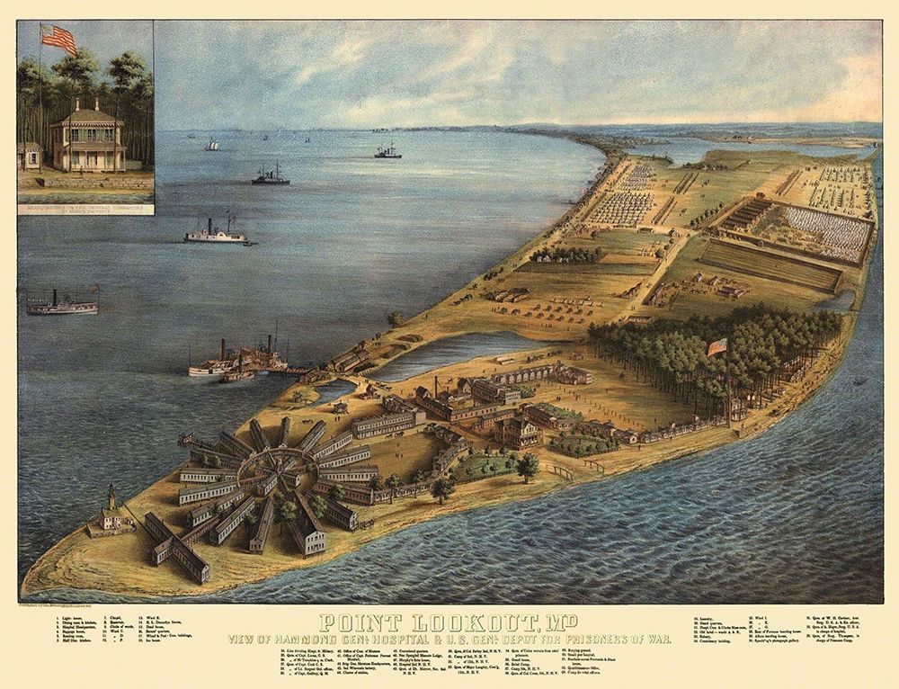 Point Lookout Maryland - Everett 1863 art print by Everett for $57.95 CAD