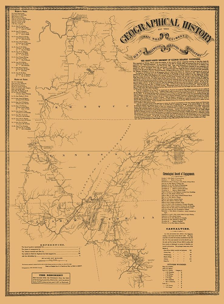 Railroad 89th Regiment History - Shober 1860 art print by Shober for $57.95 CAD