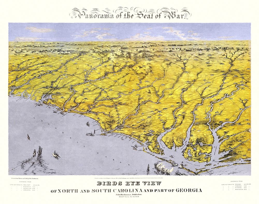Carolinas Part of Georgia - Bachmann 1861 art print by Bachmann for $57.95 CAD