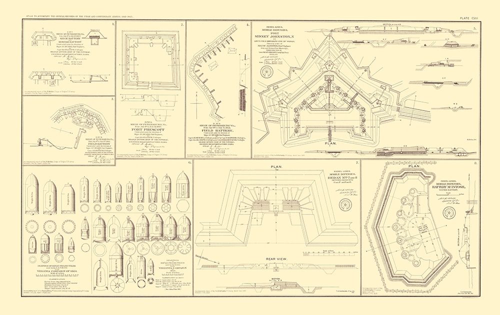 Sieges Defenses Union Confederate Armies art print by Bien for $57.95 CAD