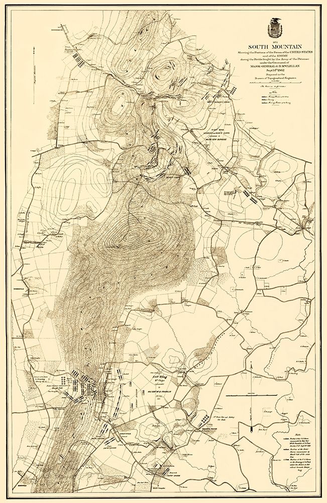 South Mountain Battle - US Army Corps 1872 art print by US Army Corps for $57.95 CAD