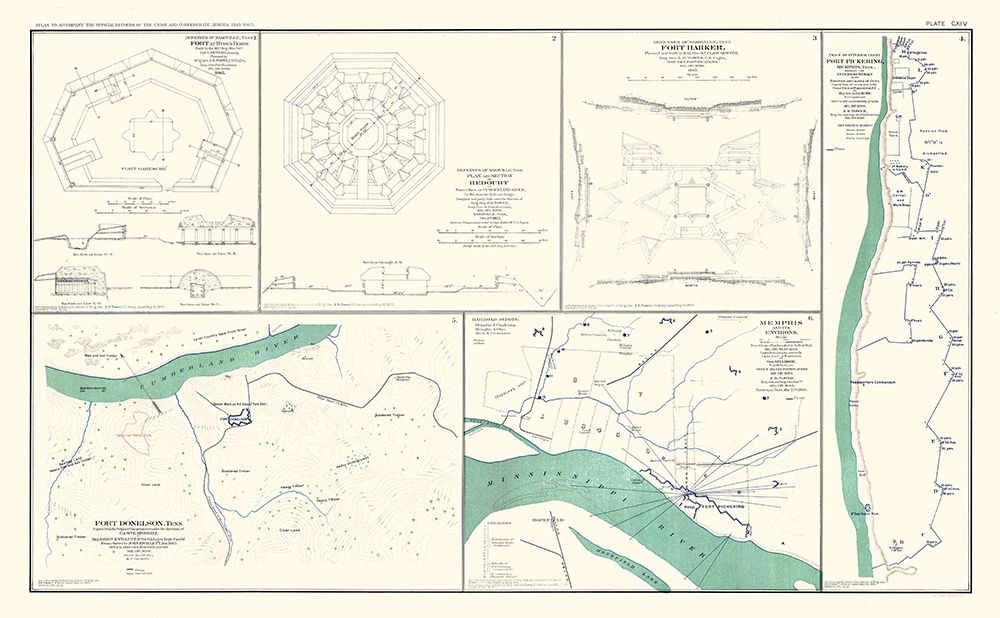 Major Fort Plans Tennessee - Lamont 1894 art print by Lamont for $57.95 CAD