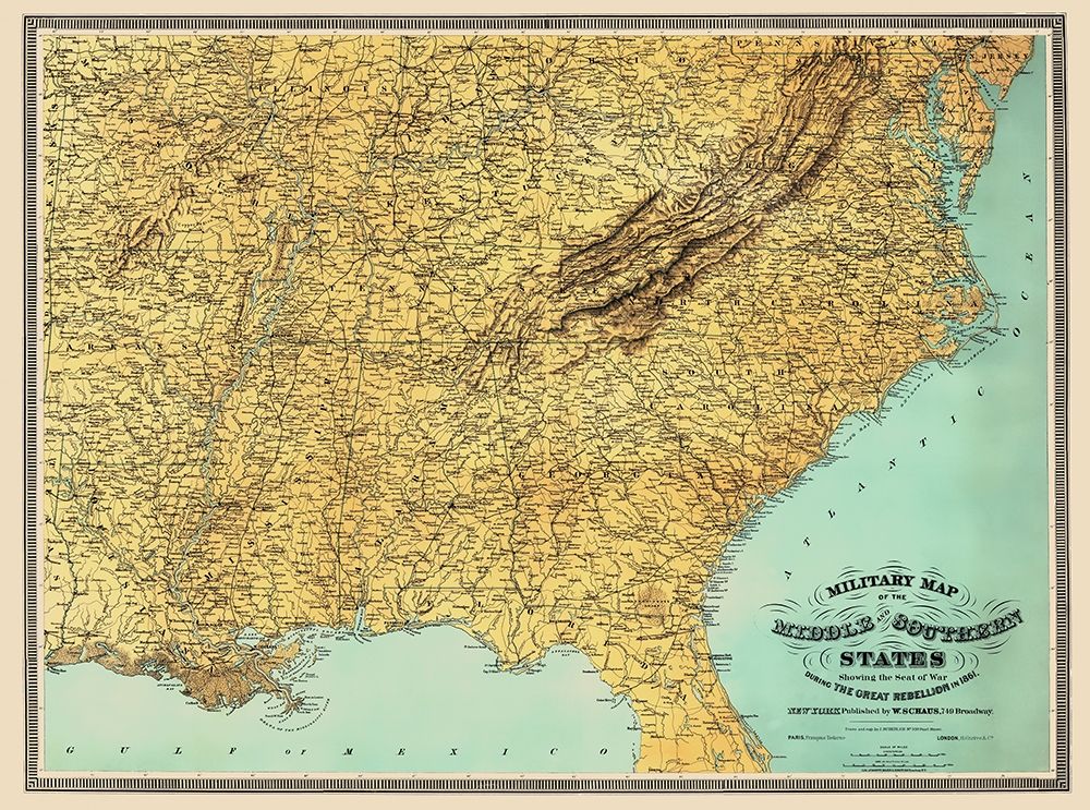 Middle Southern United States Seat of War art print by Schaus for $57.95 CAD