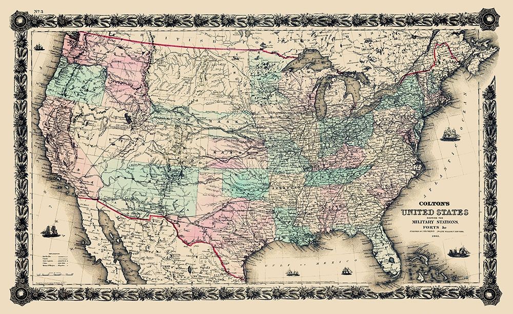 United States Military Stations Forts - Colton art print by Colton for $57.95 CAD