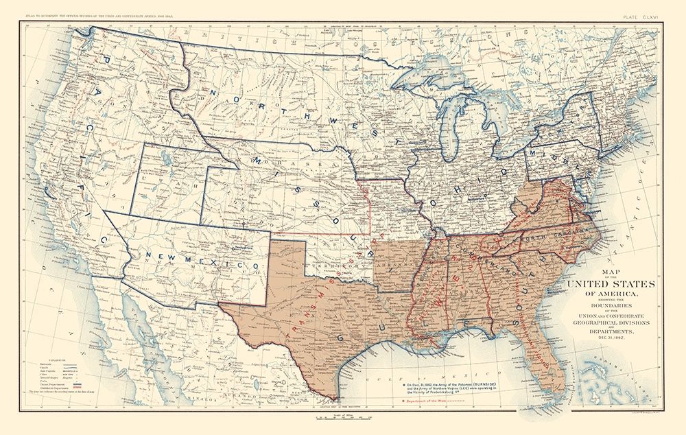 Geographical Divisions Departments December 1862 art print by Bien for $57.95 CAD