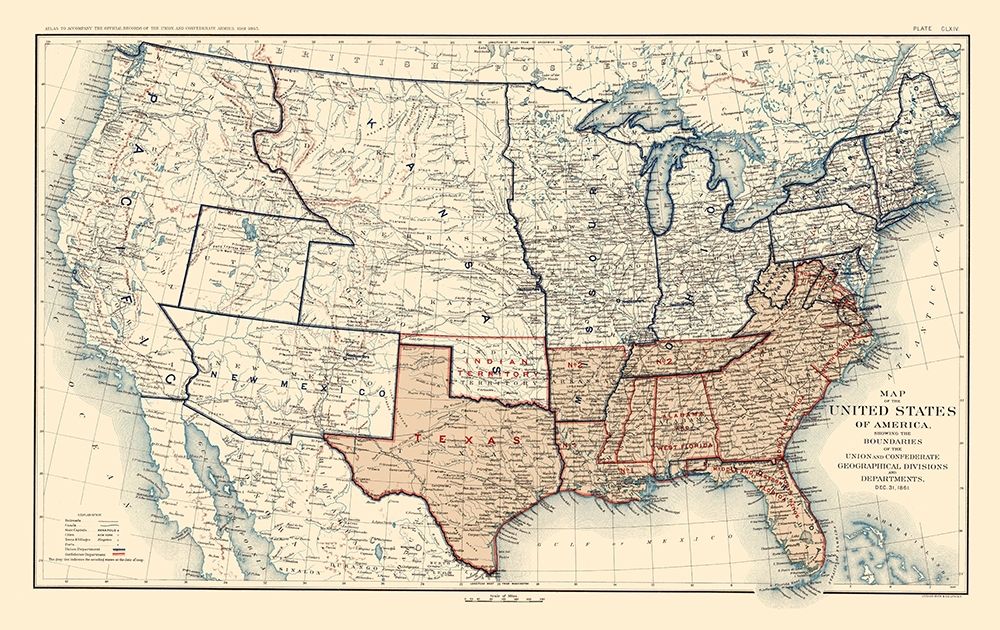 Geographical Divisions Departments December 1861 art print by Bien for $57.95 CAD