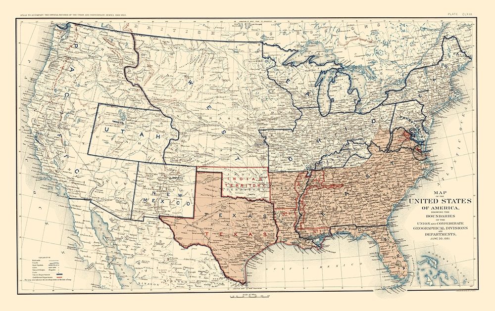 Geographical Divisions Departments June 1861 art print by Bien for $57.95 CAD