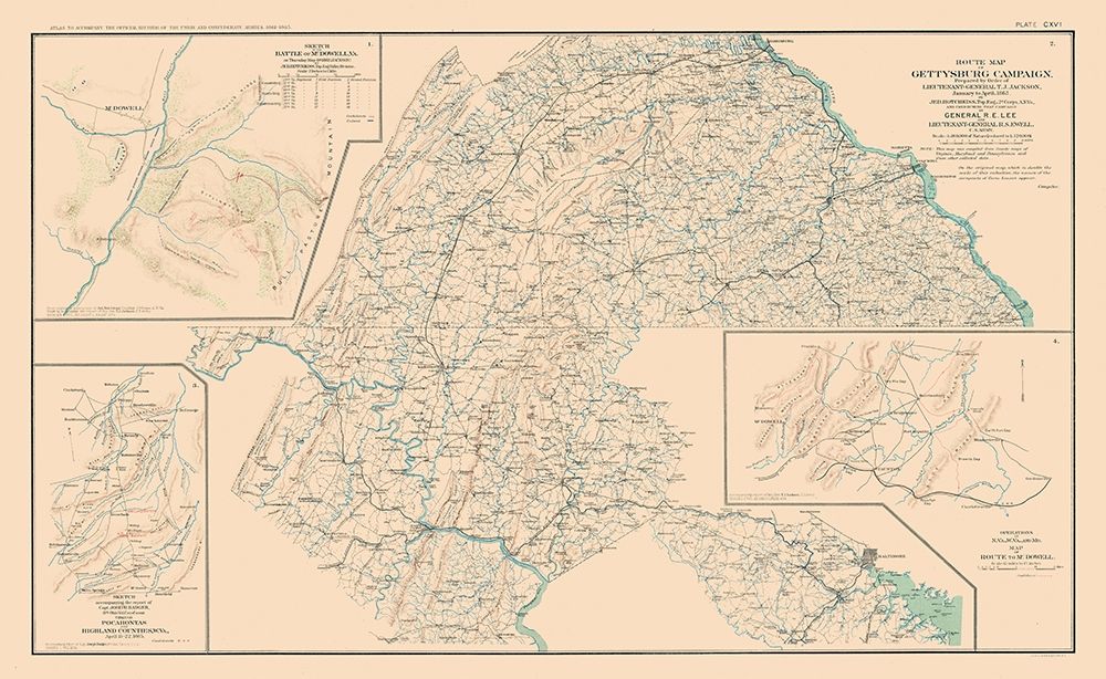 Gettysburg Campaign Battle of McDowell - Bien 1894 art print by Bien for $57.95 CAD