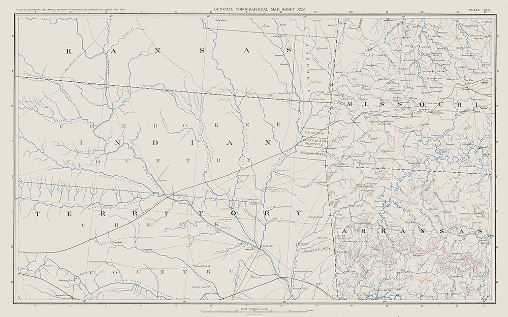 Kansas Missouri Arkansas - Bien 1894 art print by Bien for $57.95 CAD