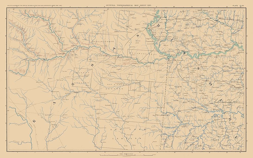 Kansas Missouri Theatre of War - Bien 1894 art print by Bien for $57.95 CAD