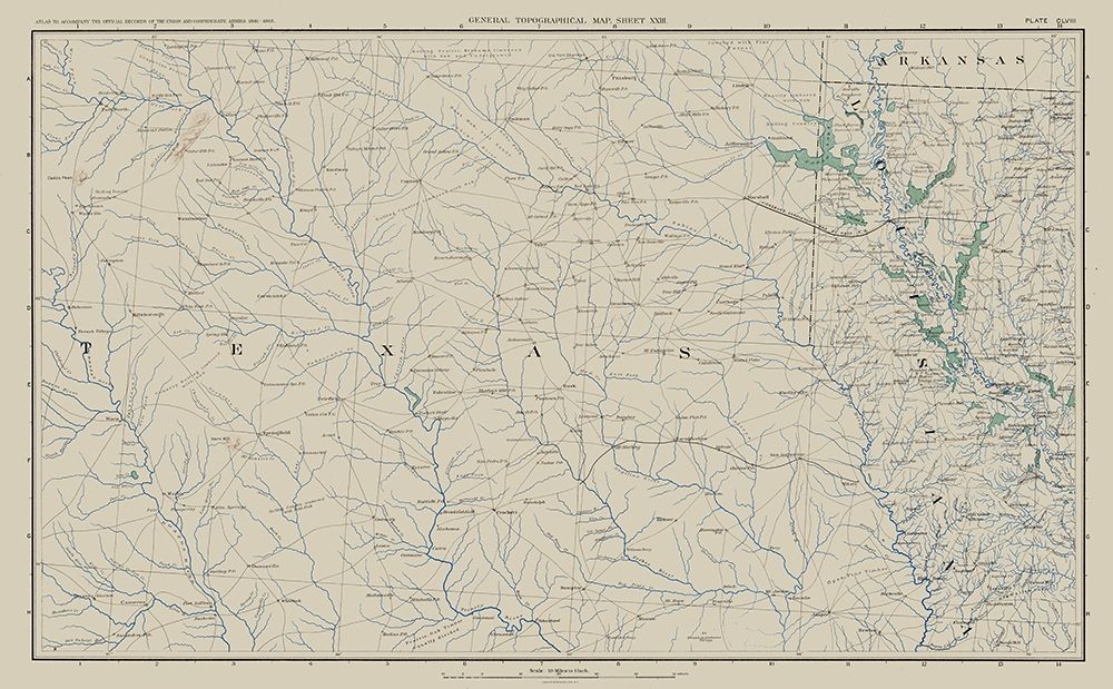 Texas Louisiana Arkansas - Bien 1894 art print by Bien for $57.95 CAD
