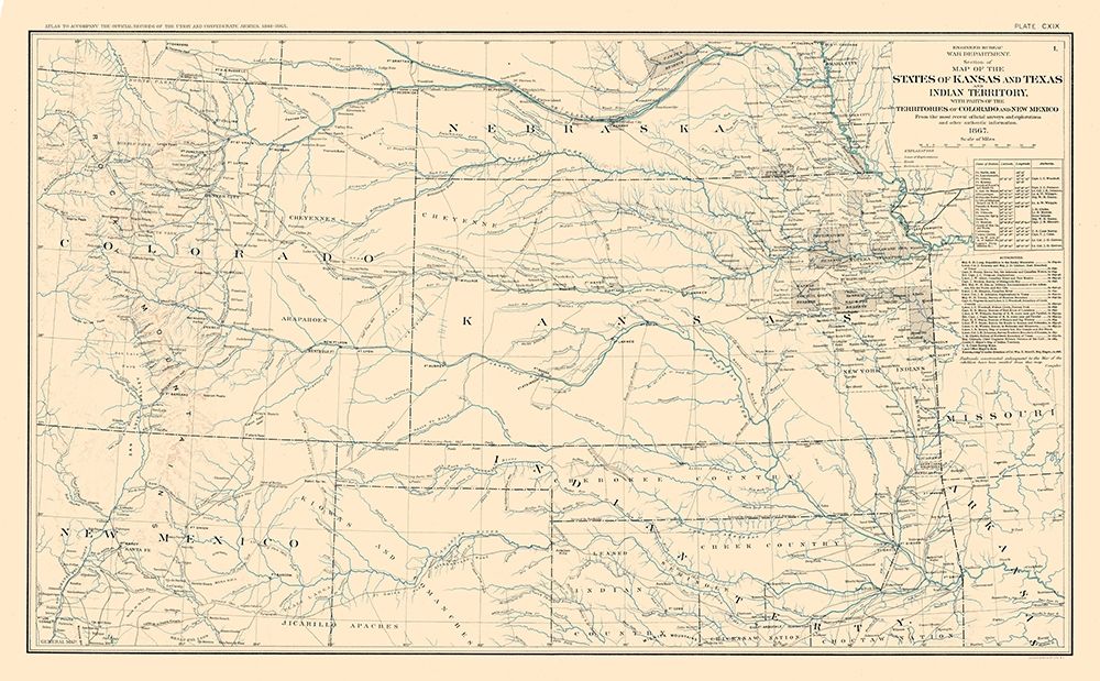 War Department Kansas Texas Indian Territory art print by Bien for $57.95 CAD