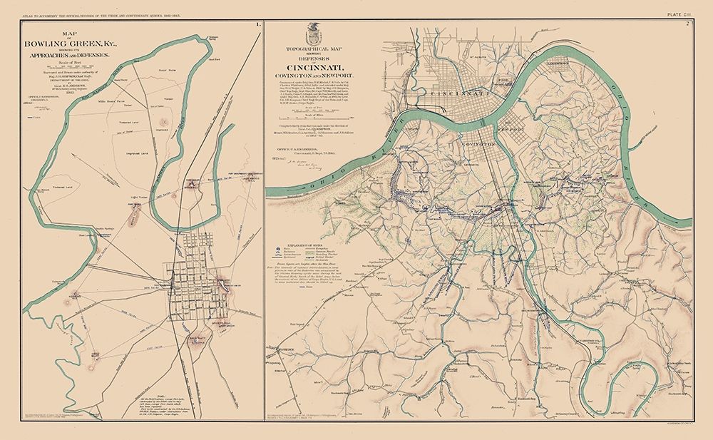 Approaches Defenses Kentucky Ohio - Bien 1894 art print by Bien for $57.95 CAD