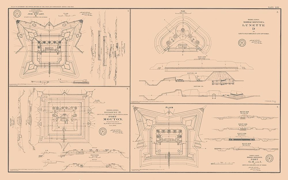 Rebel Lines Mobile Defenses 4 Views - Bien 1894 art print by Bien for $57.95 CAD
