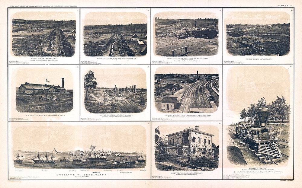 Rebel Lines Georgia Tennessee - Bien 1894 art print by Bien for $57.95 CAD