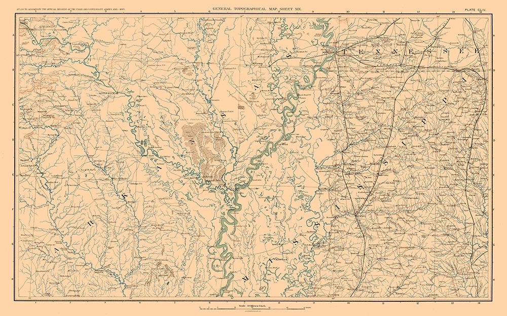 Arkansas Tennessee Mississippi - Bien 1894 art print by Bien for $57.95 CAD