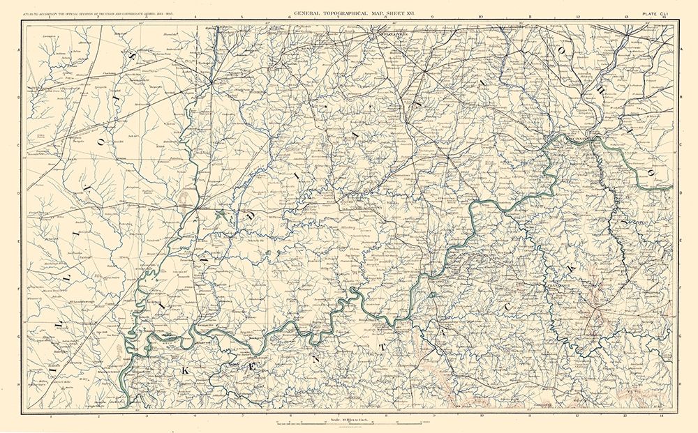Illinois Indiana Kentucky Ohio - Bien 1894 art print by Bien for $57.95 CAD