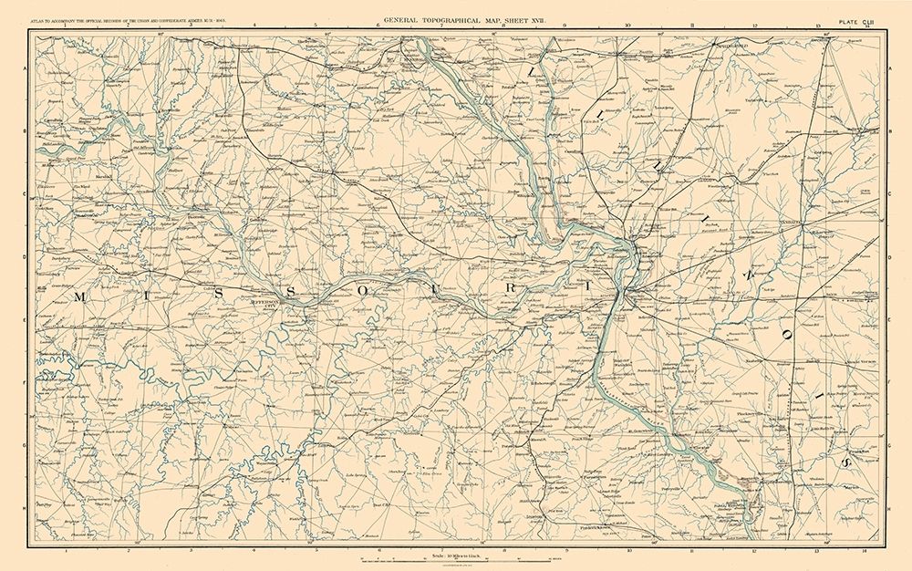 Missouri Illinois - Bien 1894 art print by Bien for $57.95 CAD