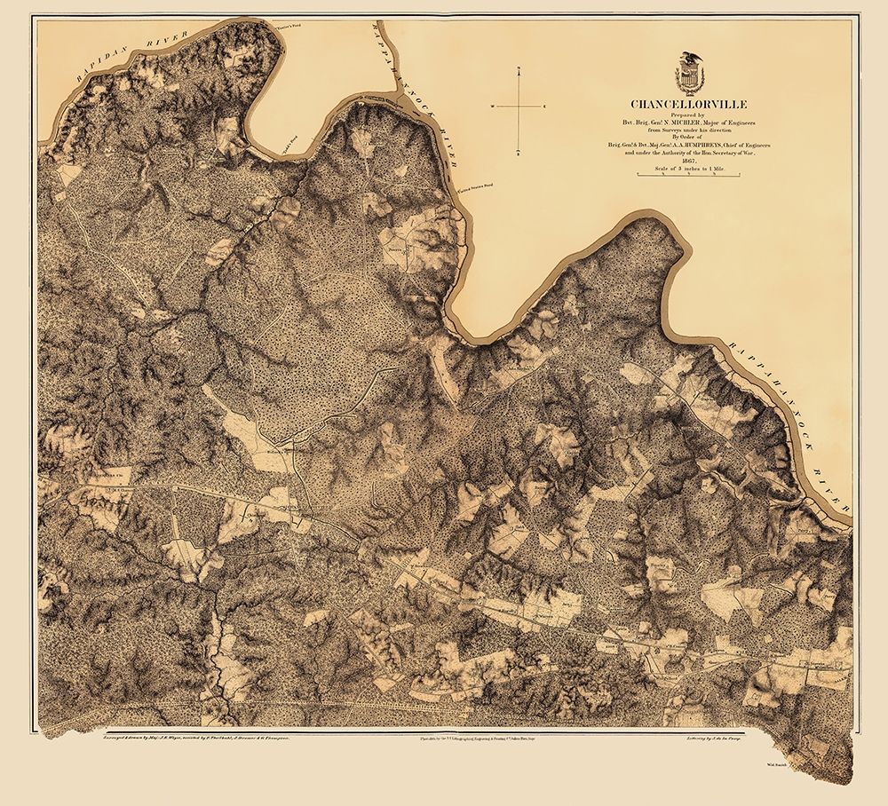 Chancellorville Virginia - Weyss 1867 art print by Weyss for $57.95 CAD