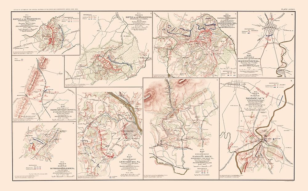 Records Union Confederate Armies - Hotchkiss 1895 art print by Hotchkiss for $57.95 CAD