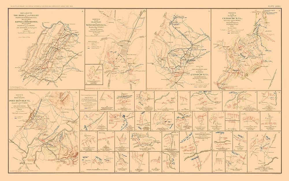 Battle Plans of Virginia - Hotchkiss 1894 art print by Hotchkiss for $57.95 CAD