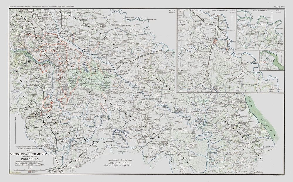 Counties Vicinity Virginia Battle Survey art print by Campbell for $57.95 CAD