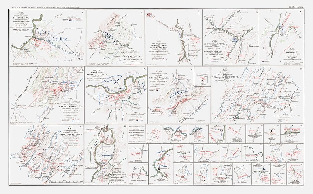 Views of Calvary Engagements Virginia - Bien 1894 art print by Bien for $57.95 CAD