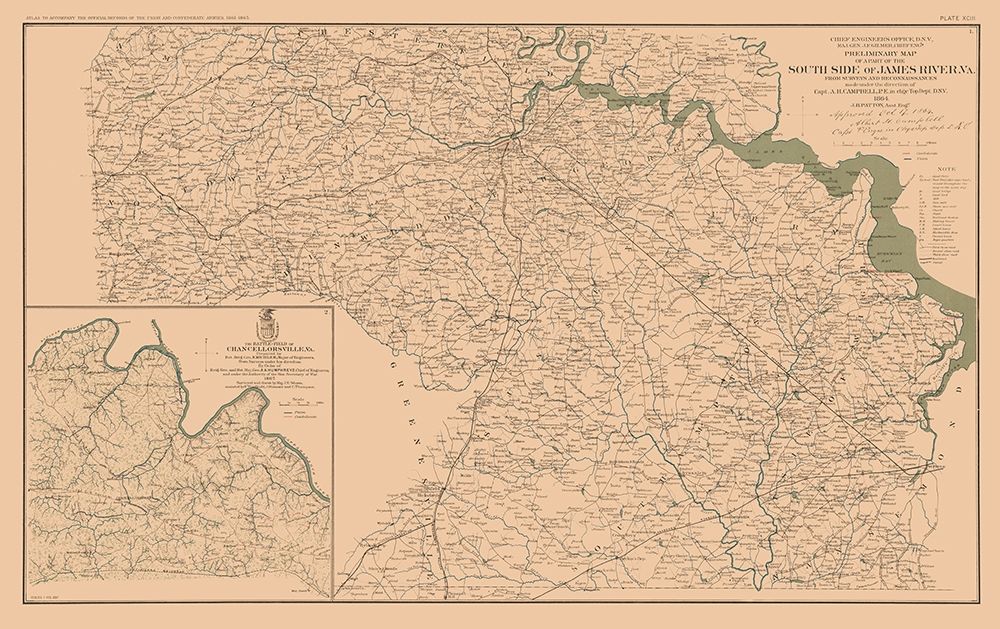 Battlefield Chancellorsville James River Virginia art print by Campbell for $57.95 CAD